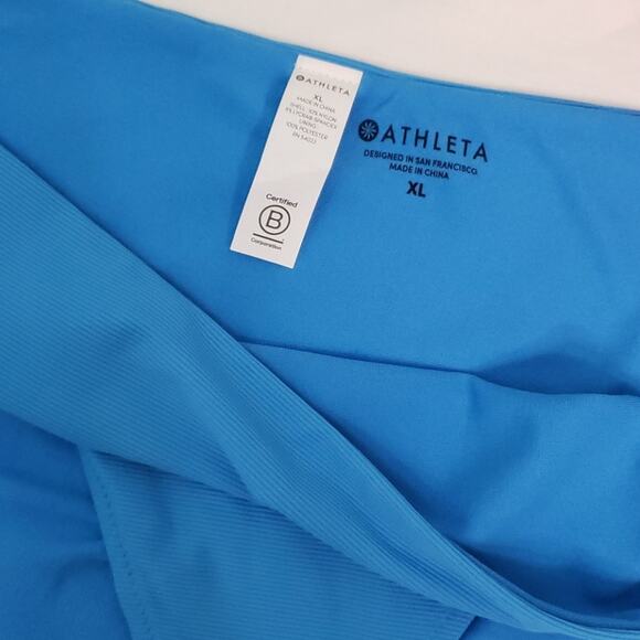 Athleta Ribbed Bikini Swim Bottoms Cloud Break Blue NWT Mid Rise Medium Coverage - Picture 8 of 8